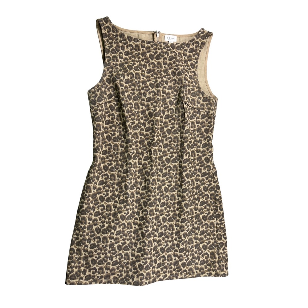 Lelis Collection Leopard Print Sheath Dress Women Medium Sleeveless Animal Print